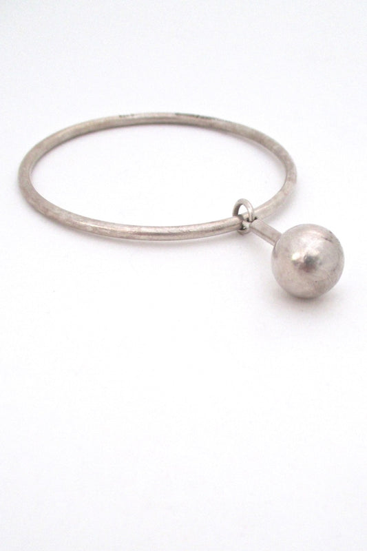 Ernst Dragsted Denmark vintage Scandinavian modern silver Nordic design bangle bracelet 