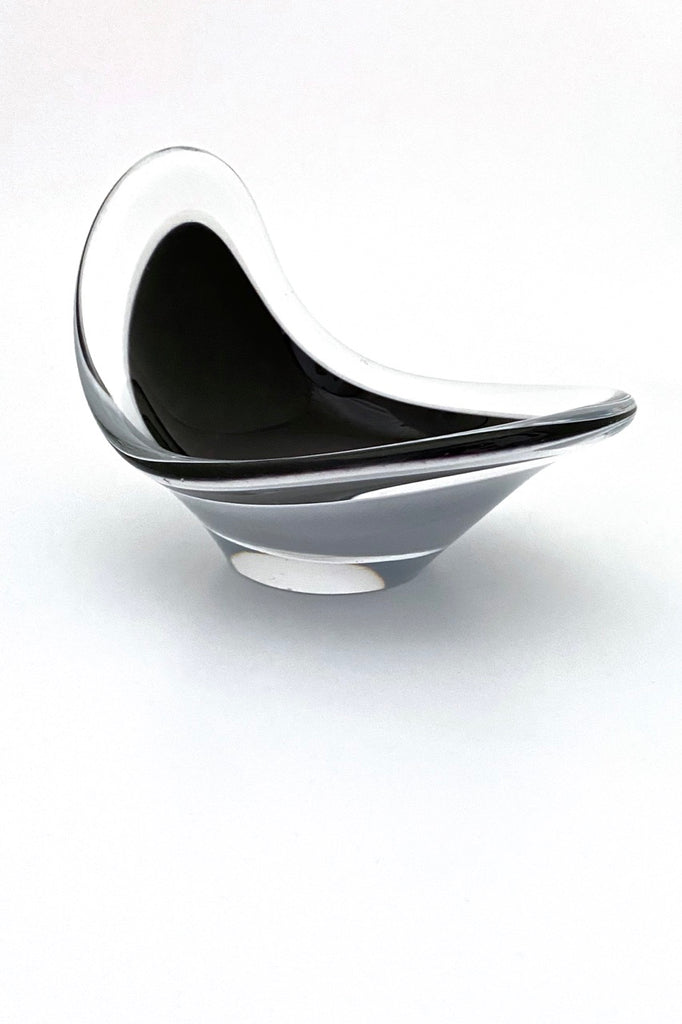 Flygsfors Sweden vintage cased glass Coquille bowl Paul Kedelv 1958 Scandinavian Modern design