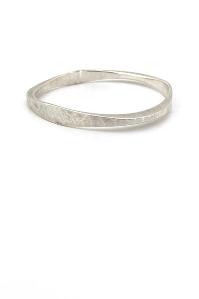 Frank Ahm Denmark vintage hammered silver bangle bracelet Scandinavian Modernist jewelry design