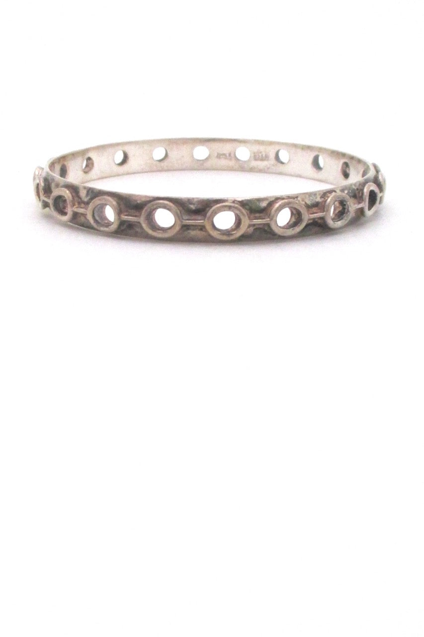 Frank Regine Juhls Norway vintage brutalist silver bangle bracelet mid century Modernist design