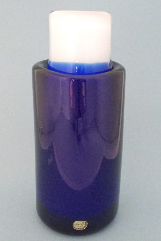 Frantisek Vizner Czechoslovakia monumental signed cased cobalt glass vase 1967