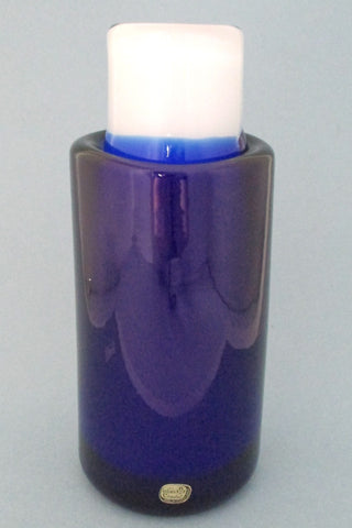 Frantisek Vizner Czechoslovakia monumental signed cased cobalt glass vase 1967