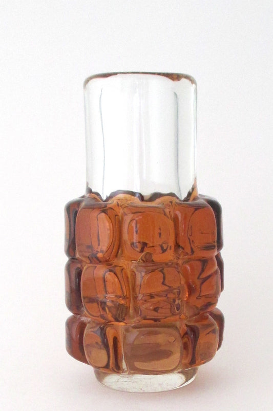 Frantisek Vizner for Skrdlovice Czechoslovakia vintage blown cased glass vase