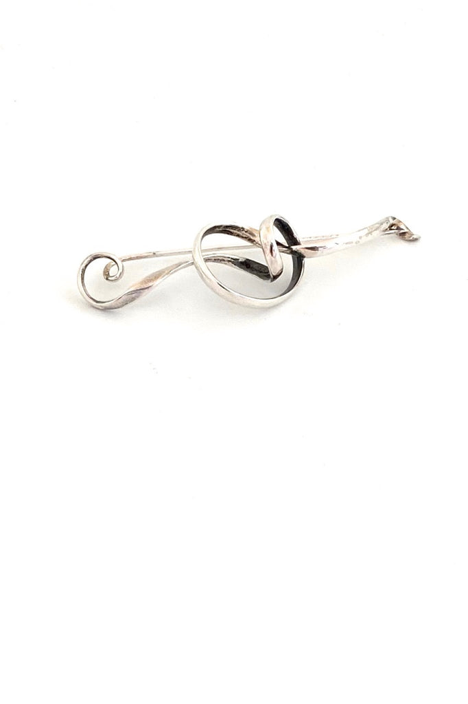 Vivianna Torun Georg Jensen Denmark vintage silver Forget Me Knot brooch 384 Scandinavian Modernist jewelry design