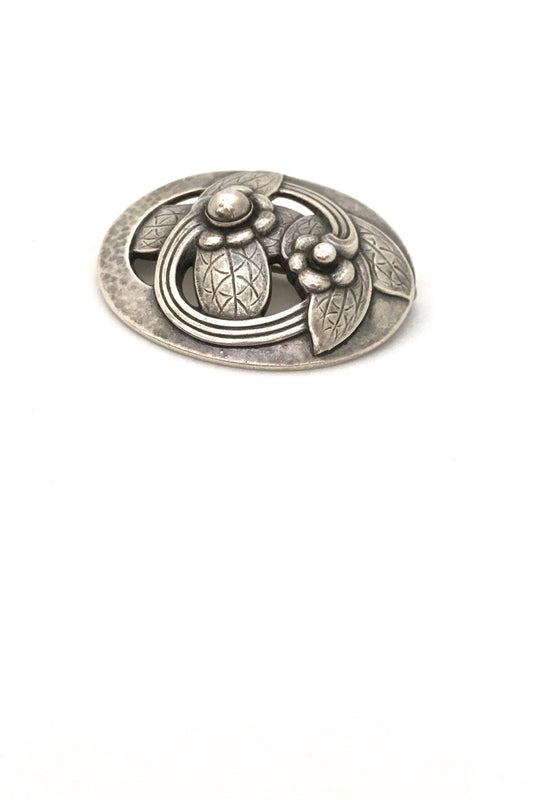 Georg Jensen Denmark early vintage sterling silver floral brooch 13 designed by Georg Jensen