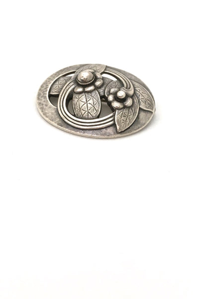 Georg Jensen Denmark early vintage sterling silver floral brooch 13 designed by Georg Jensen