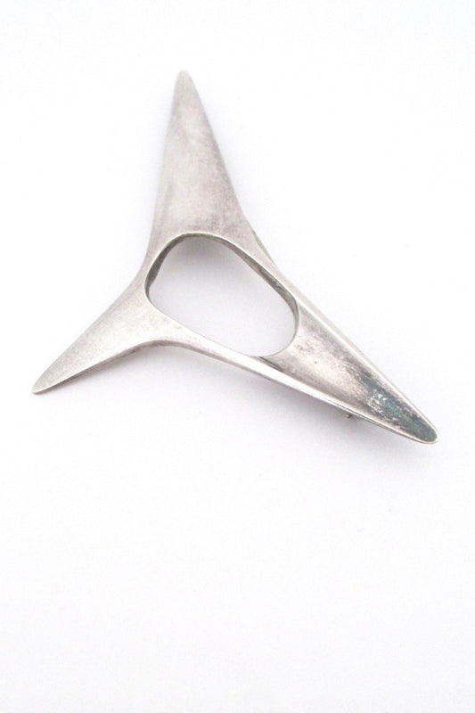 Georg Jensen Denmark vintage silver Modernist brooch 342 by Henning Koppel