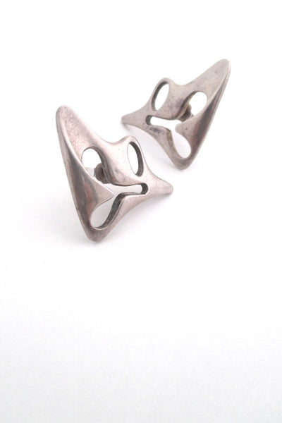 Georg Jensen Denmark vintage Scandinavian Modern silver earrings 119 by Henning Koppel