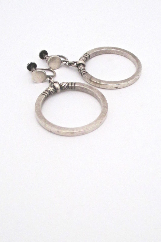 detail Georg Jensen Denmark vintage silver Acorn earrings 121 by Johan Rohde