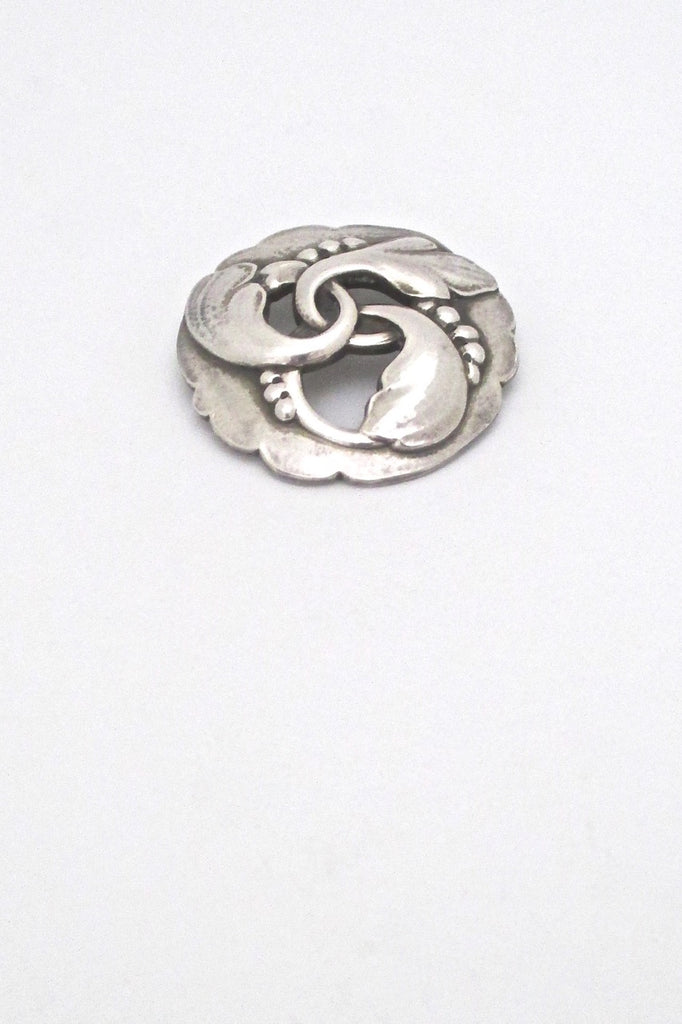 Georg Jensen vintage silver floral skonvirke brooch 20 designed by Georg Jensen