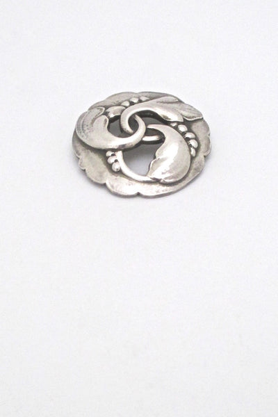 Georg Jensen vintage silver floral skonvirke brooch 20 designed by Georg Jensen