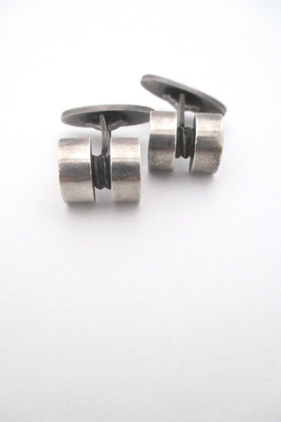 Georg Jensen Denmark vintage Scandinavian Modernist silver cufflinks 67 by Sigvard Bernadotte