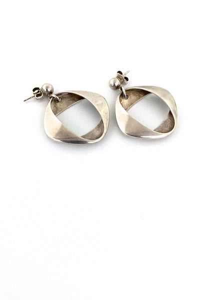 Georg Jensen Denmark vintage silver drop earrings 190 Henning Koppel Scandinavian Modernist jewelry design