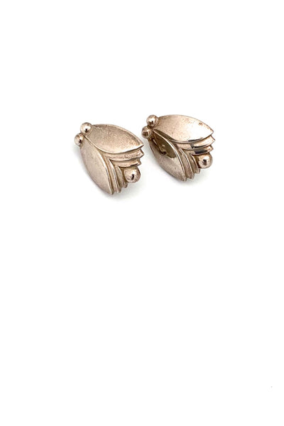 Georg Jensen Denmark vintage silver clip earrings 106 Harald Nielsen Scandinavian Modernist jewelry design