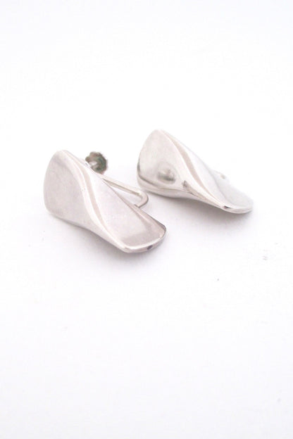 Georg Jensen Denmark vintage Scandinavian Modern silver earrings 116B by Edvard Kindt-Larsen