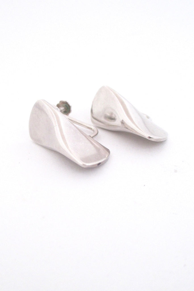 Georg Jensen Denmark vintage Scandinavian Modern silver earrings 116B by Edvard Kindt-Larsen