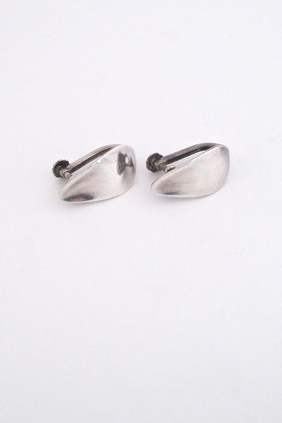 Georg Jensen Denmark vintage silver screw back earrings 128B by Nanna Ditzel