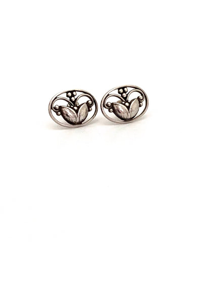 Georg Jensen Denmark vintage silver earrings 51 Scandinavian Modernist jewelry design