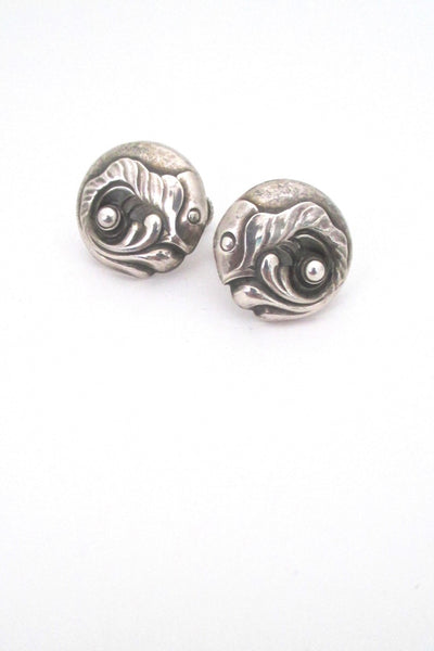 Georg Jensen Denmark vintage silver skonvirke earrings 63