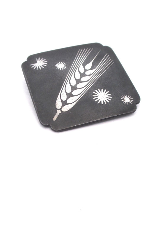 detail Georg-Jensen-Denmark-vintage-silver-iron-wheat-brooch-by-Arno-Malinowski