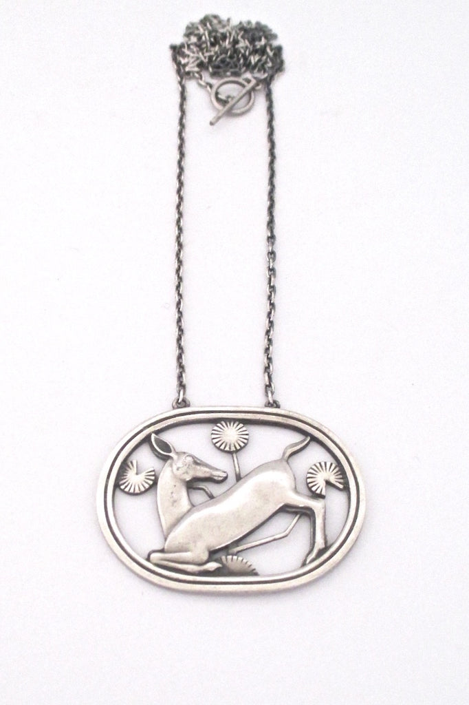 Georg Jensen Denmark vintage silver pendant necklace 95 by Arno Malinowski 
