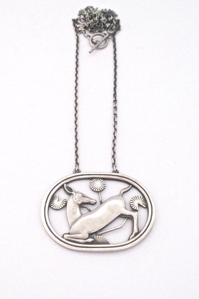 Georg Jensen Denmark vintage silver pendant necklace 95 by Arno Malinowski 