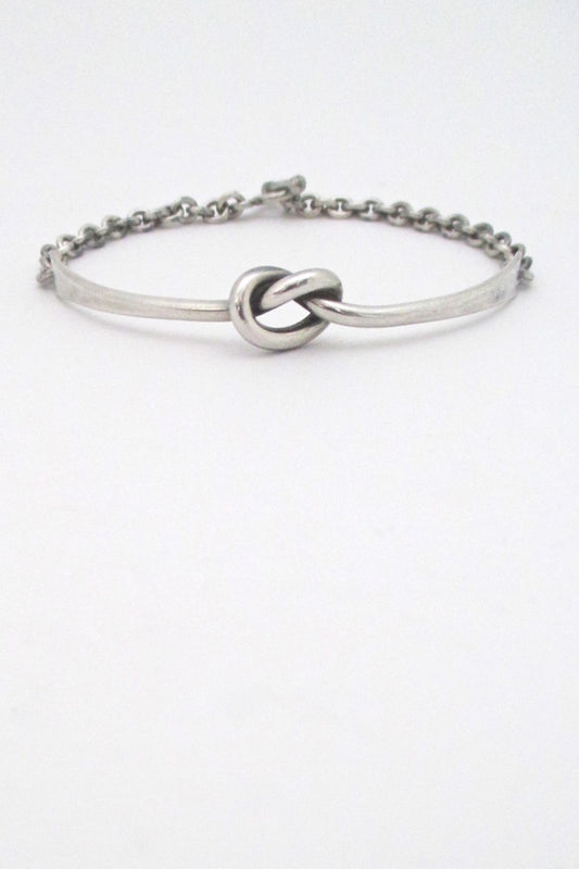 Georg Jensen sterling silver knot bracelet by Andreas Mikkelsen Scandinavian Modern design