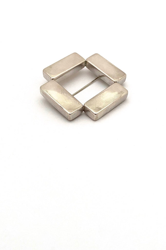 Georg Jensen Denmark large vintage silver brooch 379 Astrid Fog Scandinavian Modernist jewelry design