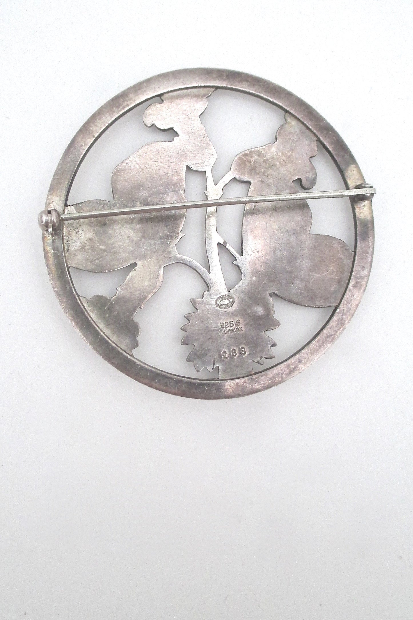 Georg Jensen large butterfly & flower brooch #283 by Arno Malinowski