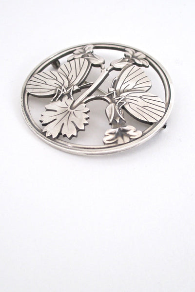 detail Georg Jensen Denmark vintage sterling silver large butterfly brooch by Arno Malinowski Scandinavian design jewelry