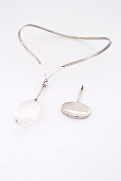 Georg Jensen Denmark vintage silver rutilated quartz neck ring 169 and 2 pendants 304 & 131 by  Vivianna Torun