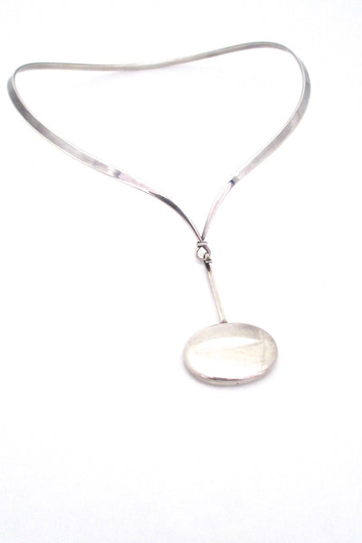Georg Jensen Denmark vintage silver neck ring 169 and pendant 304 by  Vivianna Torun Scandinavian Modern design