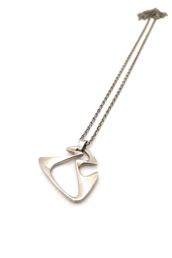 Georg Jensen Denmark vintage silver pendant necklace 125 by Henning Koppel Scandinavian Modern jewelry design