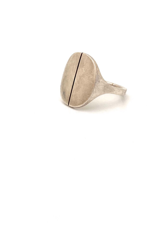 Georg Jensen Denmark vintage silver large ring 101 Scandinavian Modernist jewelry design