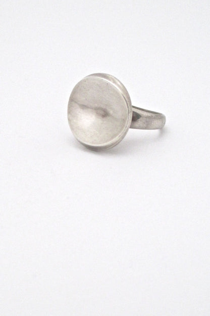 Georg Jensen Denmark vintage silver round ring 121 by Nanna Ditzel Scandinavian Modern design