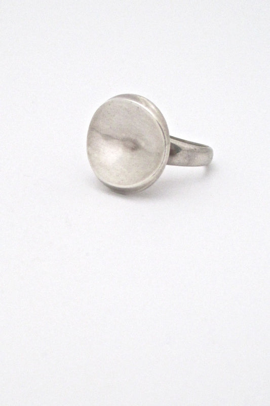 Georg Jensen Denmark vintage silver round ring 121 by Nanna Ditzel Scandinavian Modern design