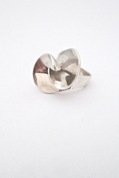 Georg Jensen Denmark vintage Modernist silver swirl ring 130 by Ibe Dahlquist