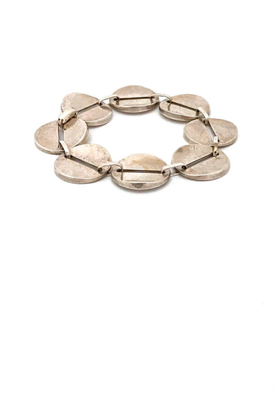 Georg Jensen Denmark vintage silver circles link bracelet 151 Nanna Ditzel Scandinavian Modernist jewelry design 