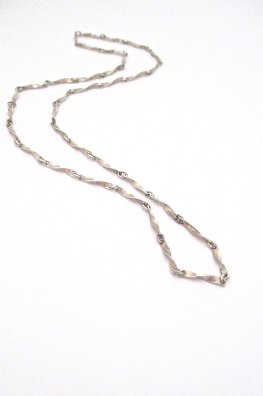 Georg Jensen Denmark vintage silver long spiral link chain necklace