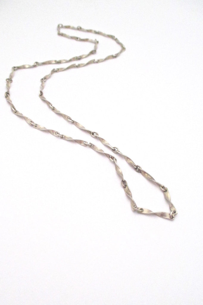Georg Jensen Denmark vintage silver long spiral link chain necklace