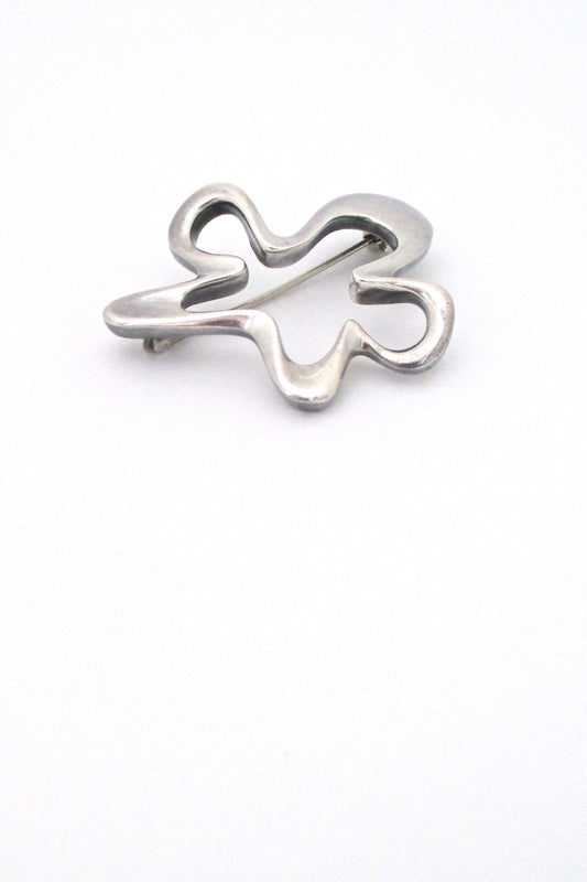 Georg Jensen Denmark vintage silver Modernist Splash brooch 321 by Henning Koppel