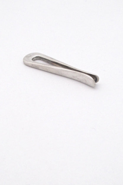 Georg Jensen Denmark vintage Scandinavian Modernist silver tie bar money clip pendant 83 Arno Malinowski