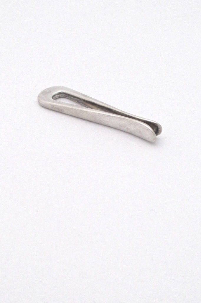 Georg Jensen Denmark vintage Scandinavian Modernist silver tie bar money clip pendant 83 Arno Malinowski