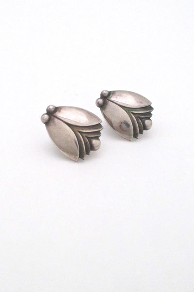 Georg Jensen vintage silver Tulip earrings 106 by Harald Nielsen