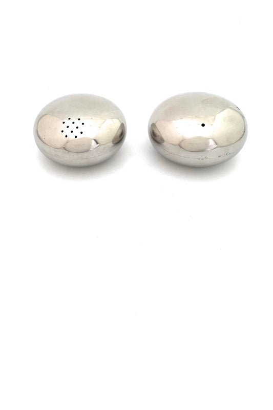 Georg Jensen Denmark vintage stainless steel salt pepper original box Arne Petersen Scandinavian Modern design