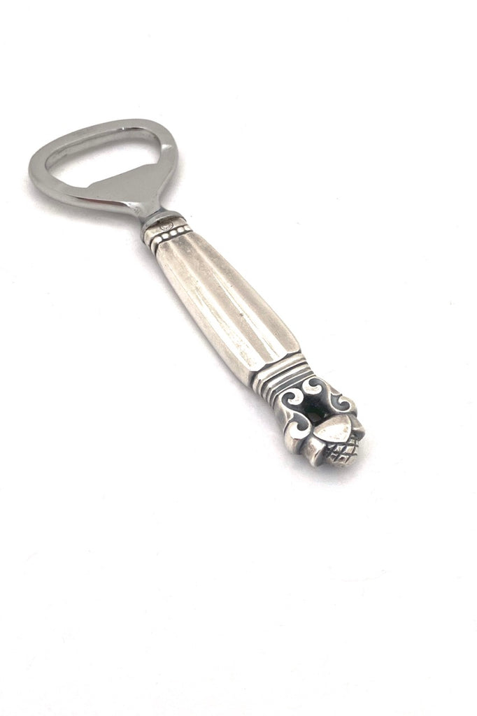 Georg Jensen Denmark vintage sterling silver Acorn bottle opener Scandinavian design vintage barware