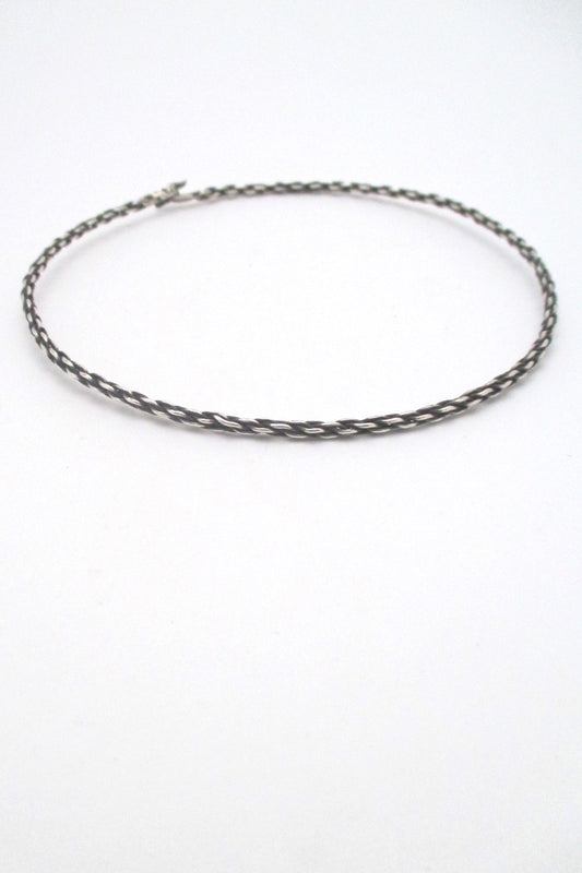 Georg Jensen Denmark vintage Scandinavian Modern silver choker necklace A 72