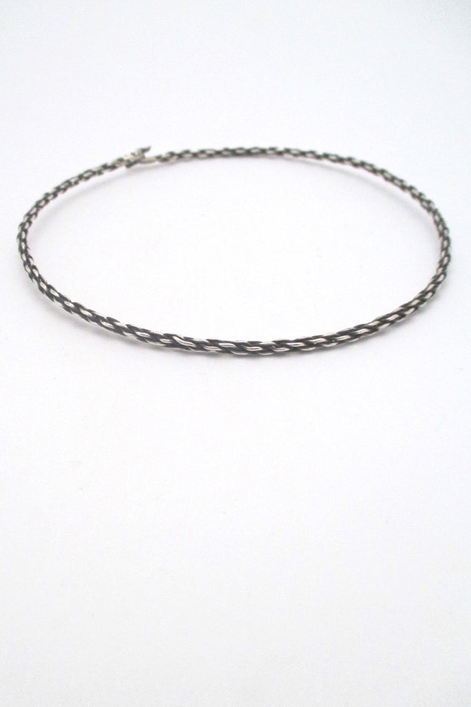 Georg Jensen woven silver neck ring A72
