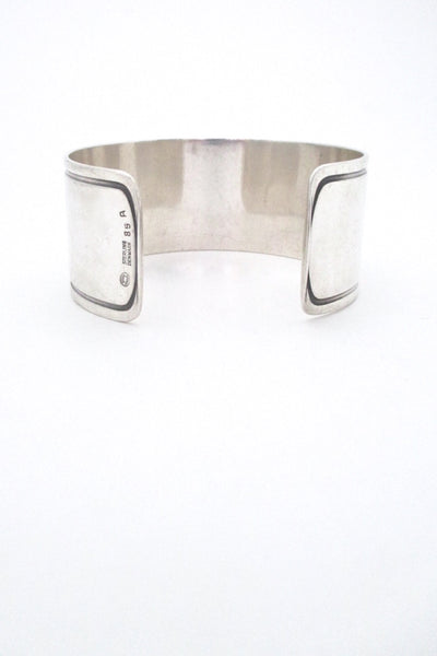 Georg Jensen wide & heavy silver cuff bracelet #85A