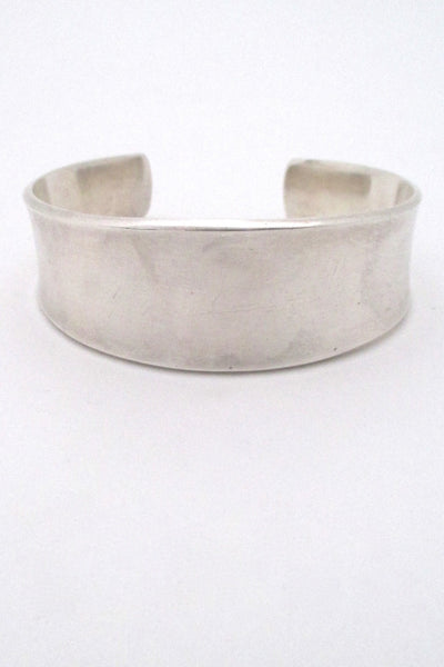 Georg Jensen wide heavy silver modernist cuff bracelet 188 by Poul Hansen 1960s